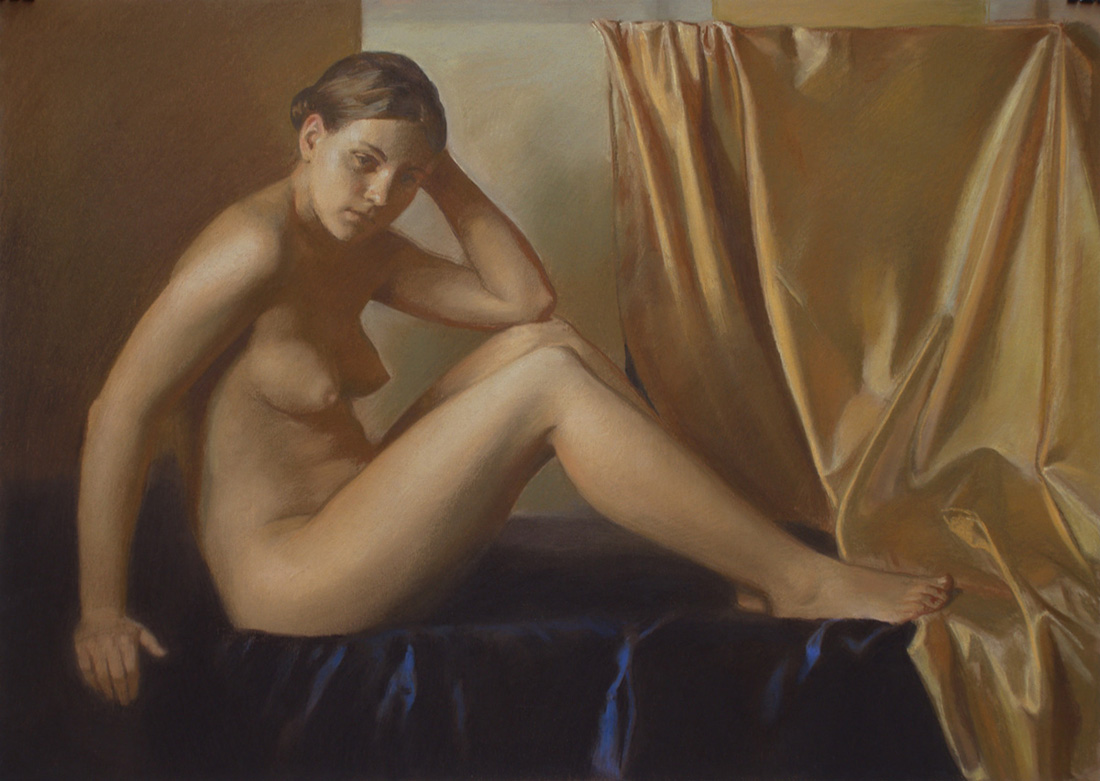 Nude on dark-blue, Oleg Sergeev