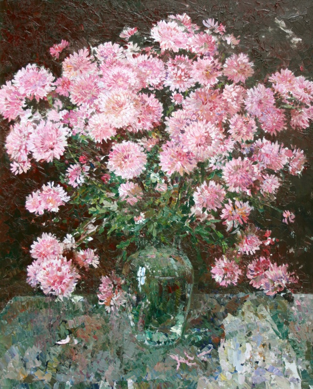 Pink chrysanthemums, Lyudmila Balandina