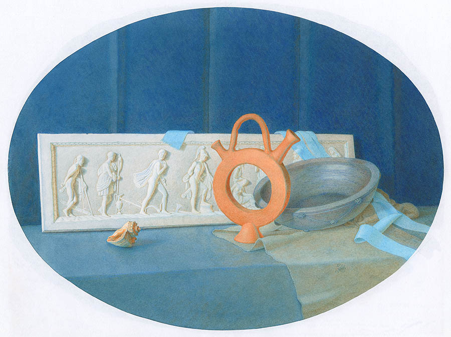 Bas-relief with Hellenes and ceramics, Alexsandr Mukhin-Cheboksarsky