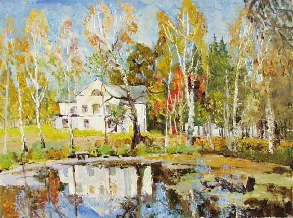 Pond in Abramtsevo, Valeri Izumrudov