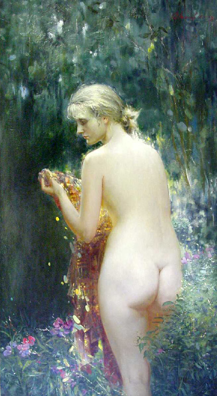 Judith, Oleg Leonov- painting, biblical story, beauty, naked, nude