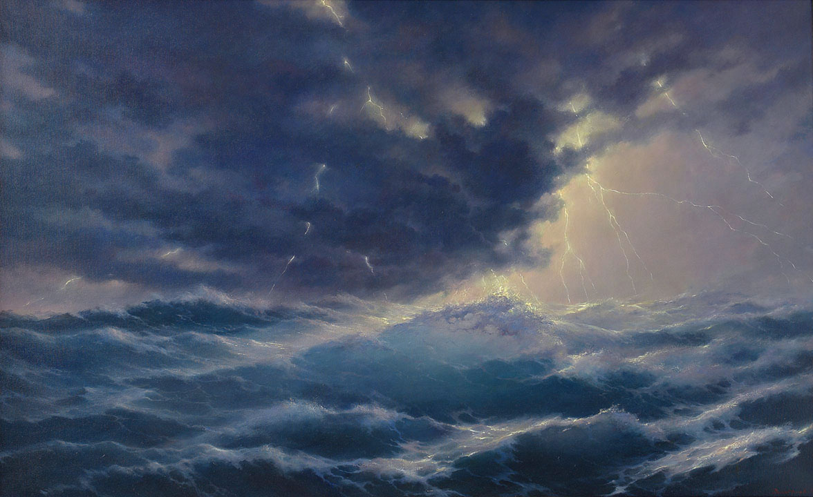Thunderstorm over the sea, George Dmitriev