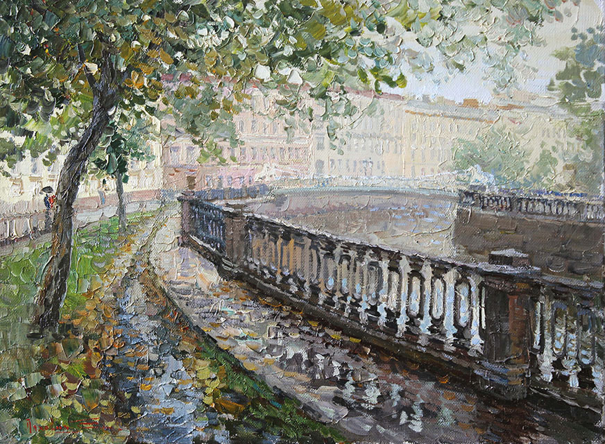 Rain on the canal, Sergei Lyakhovitch