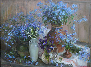 Still life with forget-me-nots