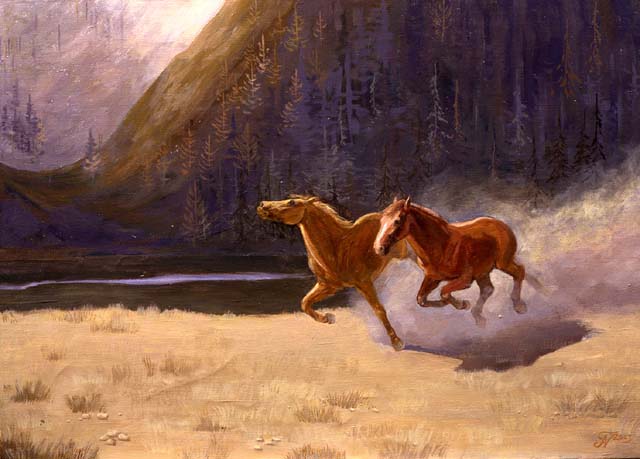 Landscape with horses, Nadezhda Dneprovskaya