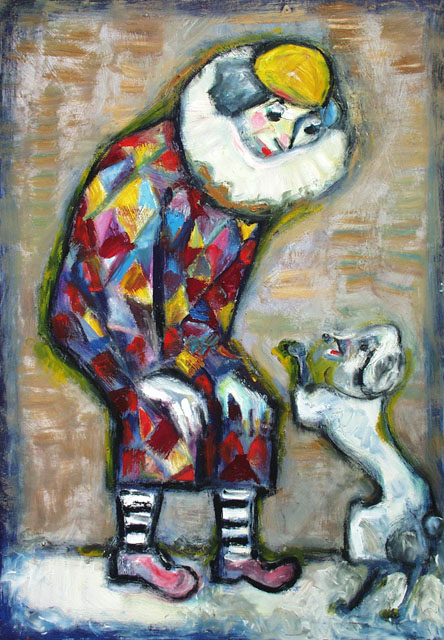 Clown and poodle, Alexander Sapozhnikov