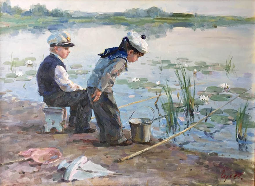 Young fishermen, Vladimir Gusev