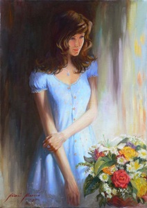 Girl in blue gown