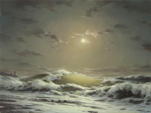 Moon and waves
