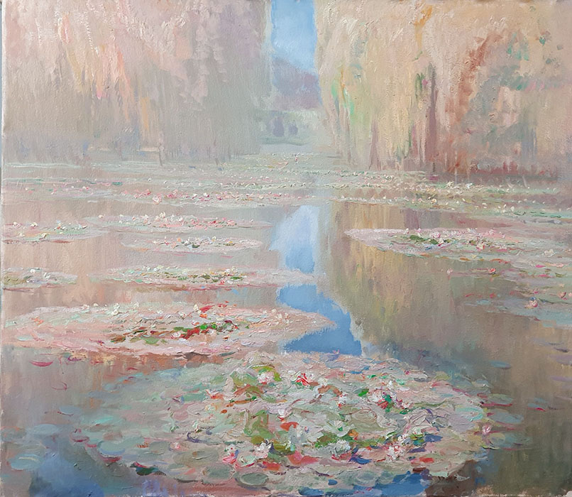 Tapestry. Monet's pond in Giverny, Maria Sherbinina