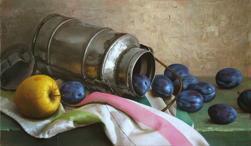 Still life with plums, Dmitri Annenkov