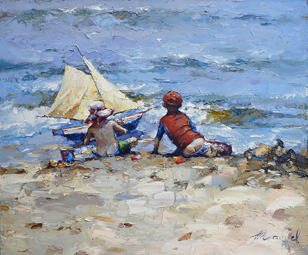 On the shore, Alexi Zaitsev