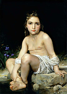 Bouguereau Adolphe-William (1825-1905). "Child at the water",  A copy
