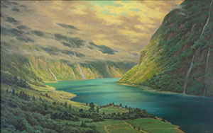 In the homeland of the Vikings (Norway. Series "Clouds and Fjords")