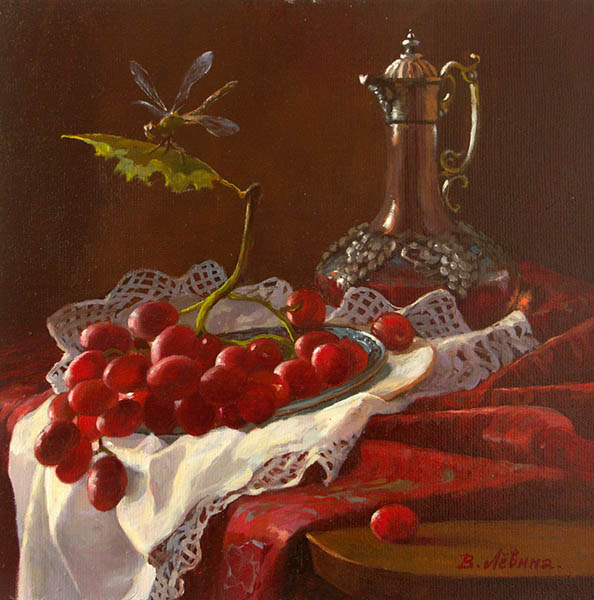 Dragonfly and grapes, Viktoria Levina