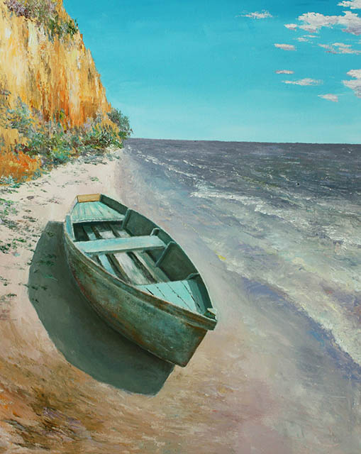 Boat on the beach, Vladimir Volosov