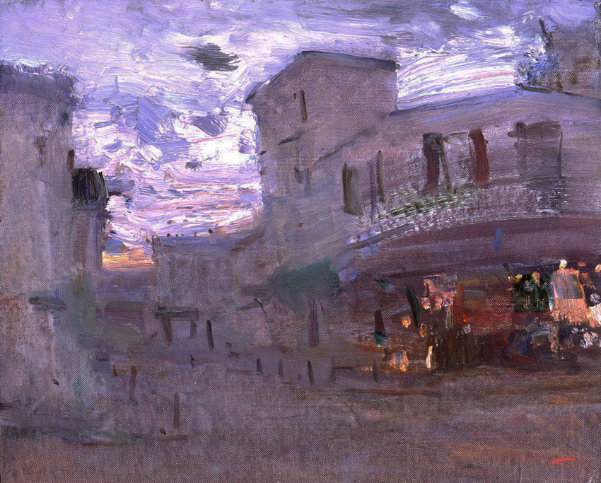 Evening Montmartre, Bato Dugarzhapov- Parisian cityscape, painting modern impressionism