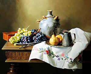 Still-life with color embroidery