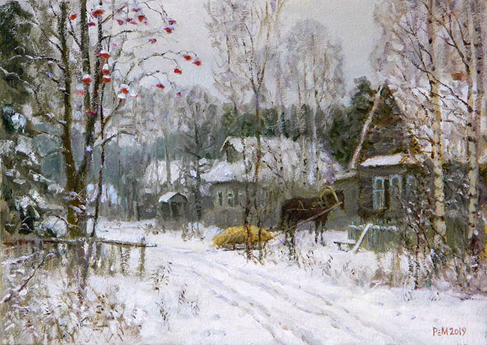 In winter in the village, Rem Saifulmulukov