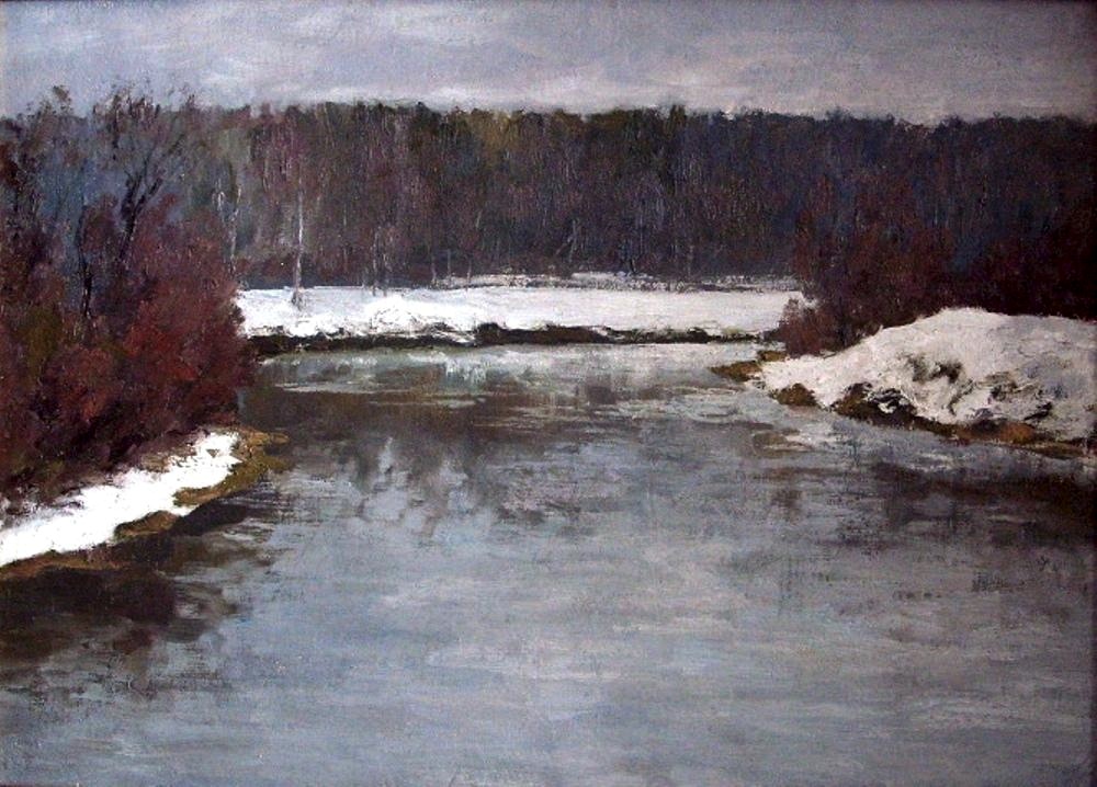 The River Klyazma. The first snow in November, Nikolay Stryuchkov
