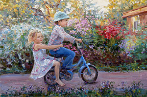 On the bicycle