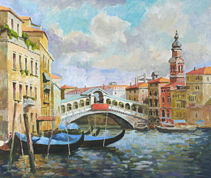 The bridge of Rialto in Venice, Valeri Izumrudov