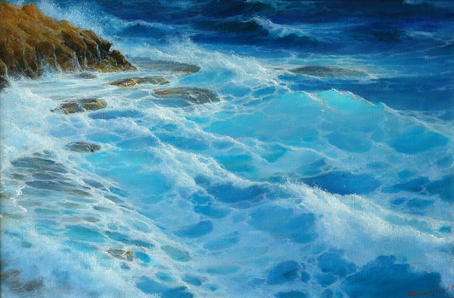 Waves at the rocks, George Dmitriev