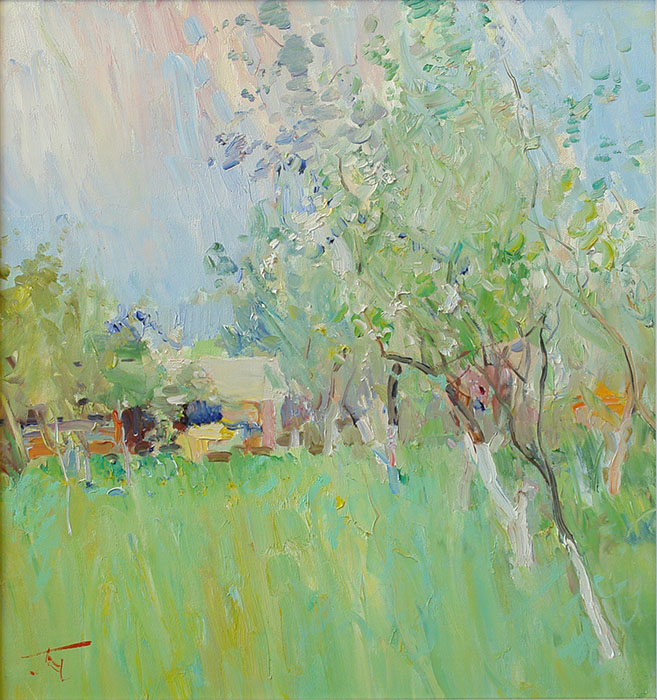 Apple trees in bloom, Peter Bezrukov