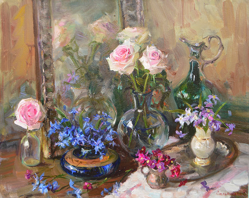 Roses and primroses, Elena Salnikova