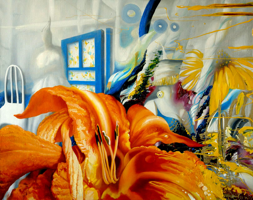 Composition with an orange lily, Olga Grechina