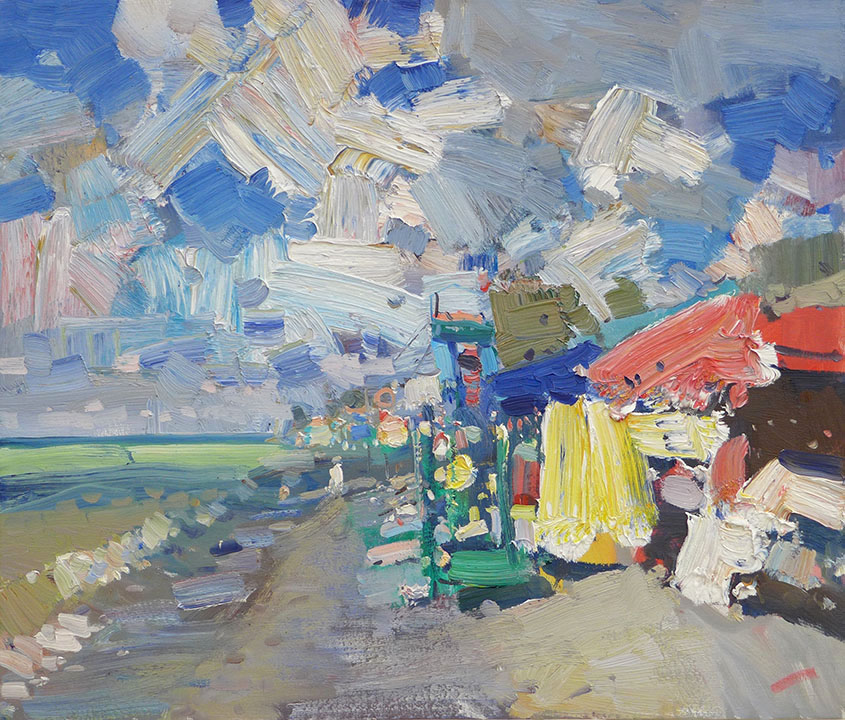 Аттракционы, Бато Дугаржапов- береговой пейзаж, картины современных импрессионистов