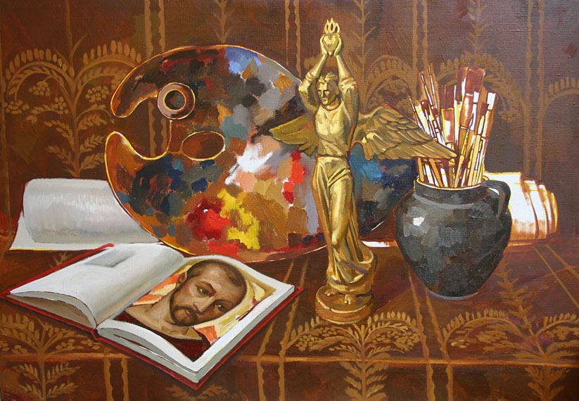 Still-life with art attributes, Peter Stronsky