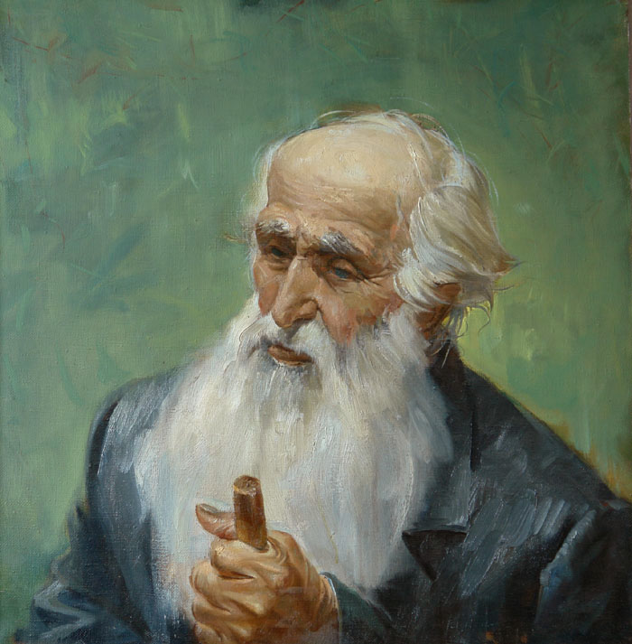 Portrait of Roman A. Perov, grandson of the artist Vasily Perov, Oleg Leonov- painting, story, grandson of the famous Russian artist Perov