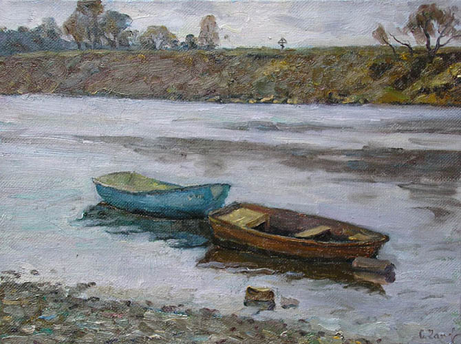 Landscape with boats, Sergei Chaplygin
