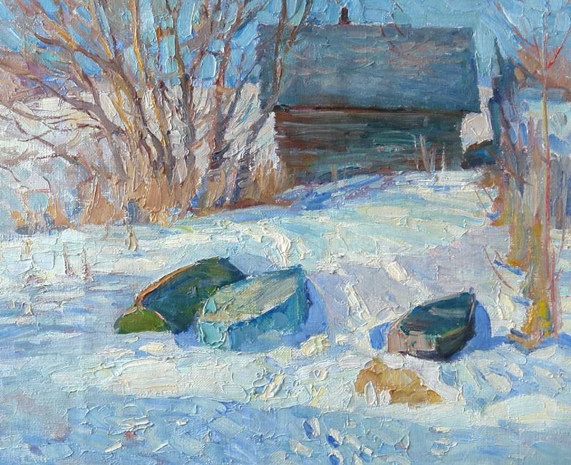 Boats on a snow, Sergey Samoilenko
