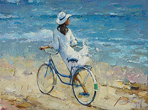Girl with the bicycle