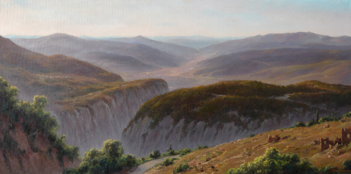 Mountain motive. Crete, George Dmitriev- painting, Greece, mountain peaks, landscape, realism