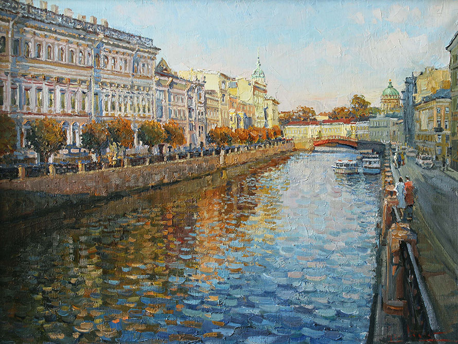 Moika River. Red bridge, Sergei Lyakhovitch