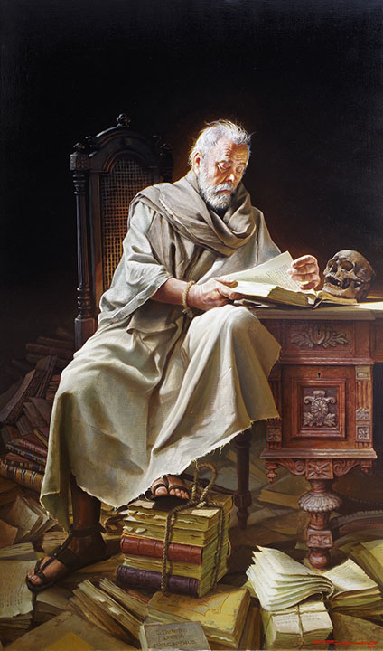 Reading philosopher, Stanislav Plutenko