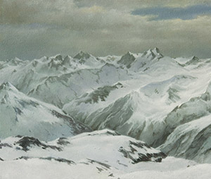 Вид на Главный Кавказкий хребет со склонов Эльбруса