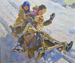 Sleigh ride. From the series "Winter Fun"