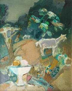 Пейзаж с козами