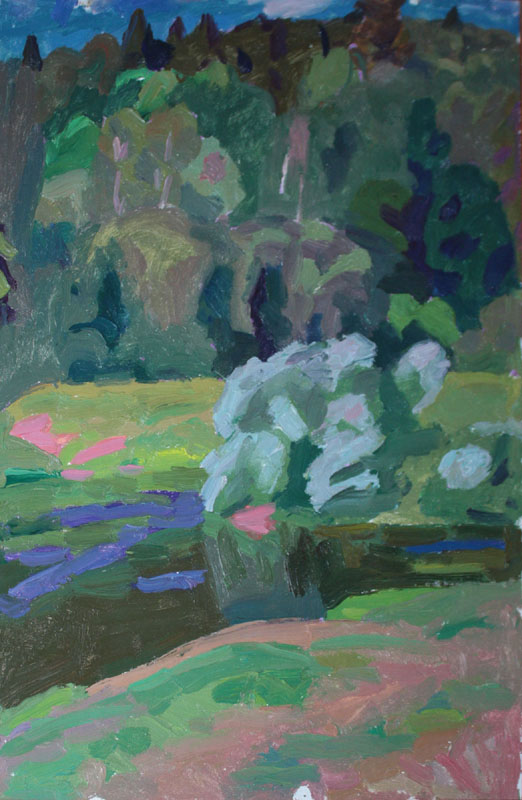 Forest near the pond, Viktor Popkov