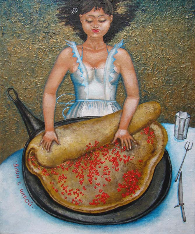 The pancake with caviar, Julia Fedorova