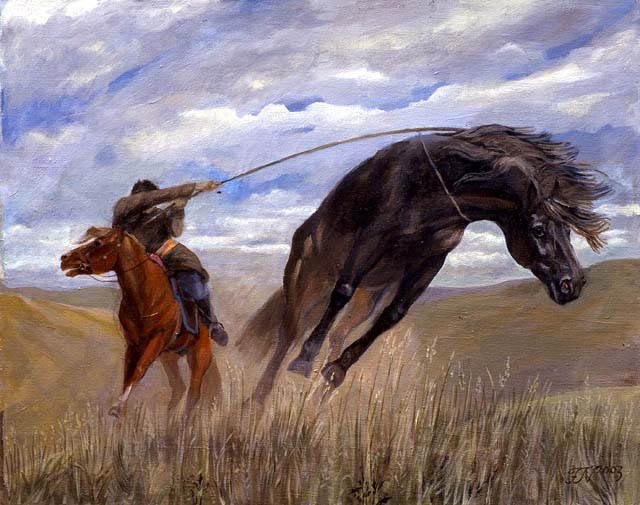 Catching of the Mongolian horse, Nadezhda Dneprovskaya