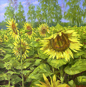 Paints of summer. Sunflowers