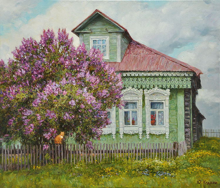 Lilac near the house, Yuri Kudrin
