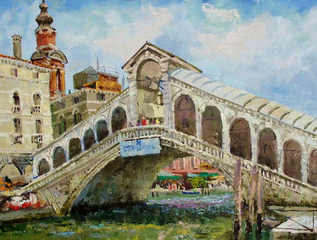 Venice. The bridge Rialto, Valeri Izumrudov