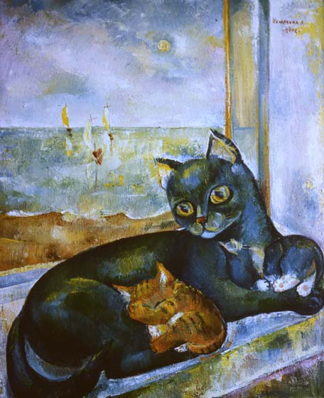 Blues of green cat, Ludmila Shakhardina