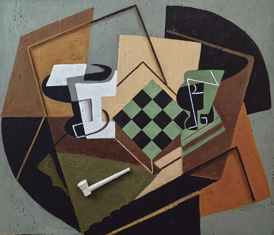 White Pipe. Homage to Juan Gris, Alexandr Tolstikov- assemblage, collage